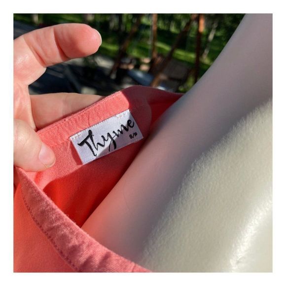 Thyme Maternity Tunic Tank Top V Neck Tie Waist Sz S - Picture 13 of 15